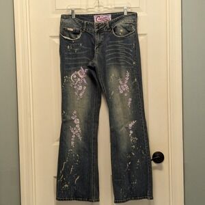 Candies Vintage Y2K Embroidered Flare Jeans Size 13